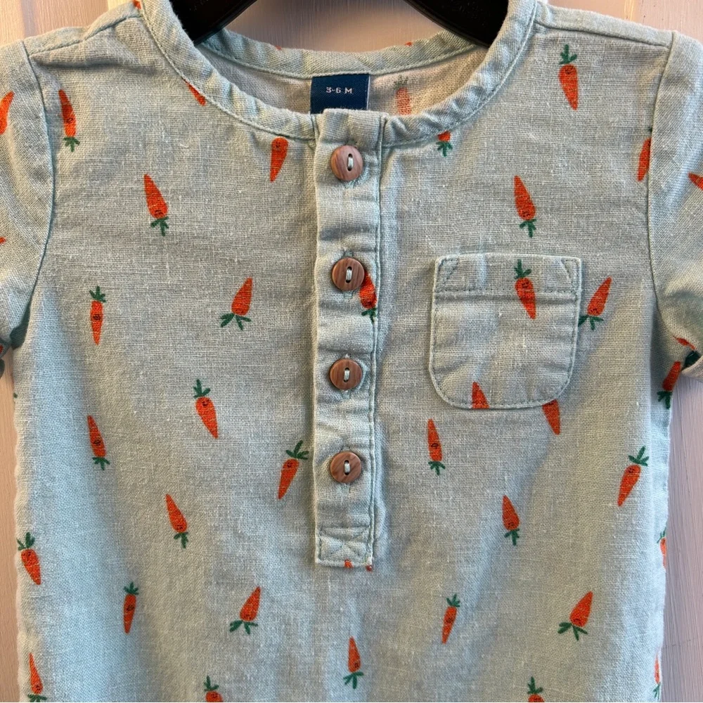 Old Navy EASTER Jumpsuit 3-6 Months Linen/Cotton Blend